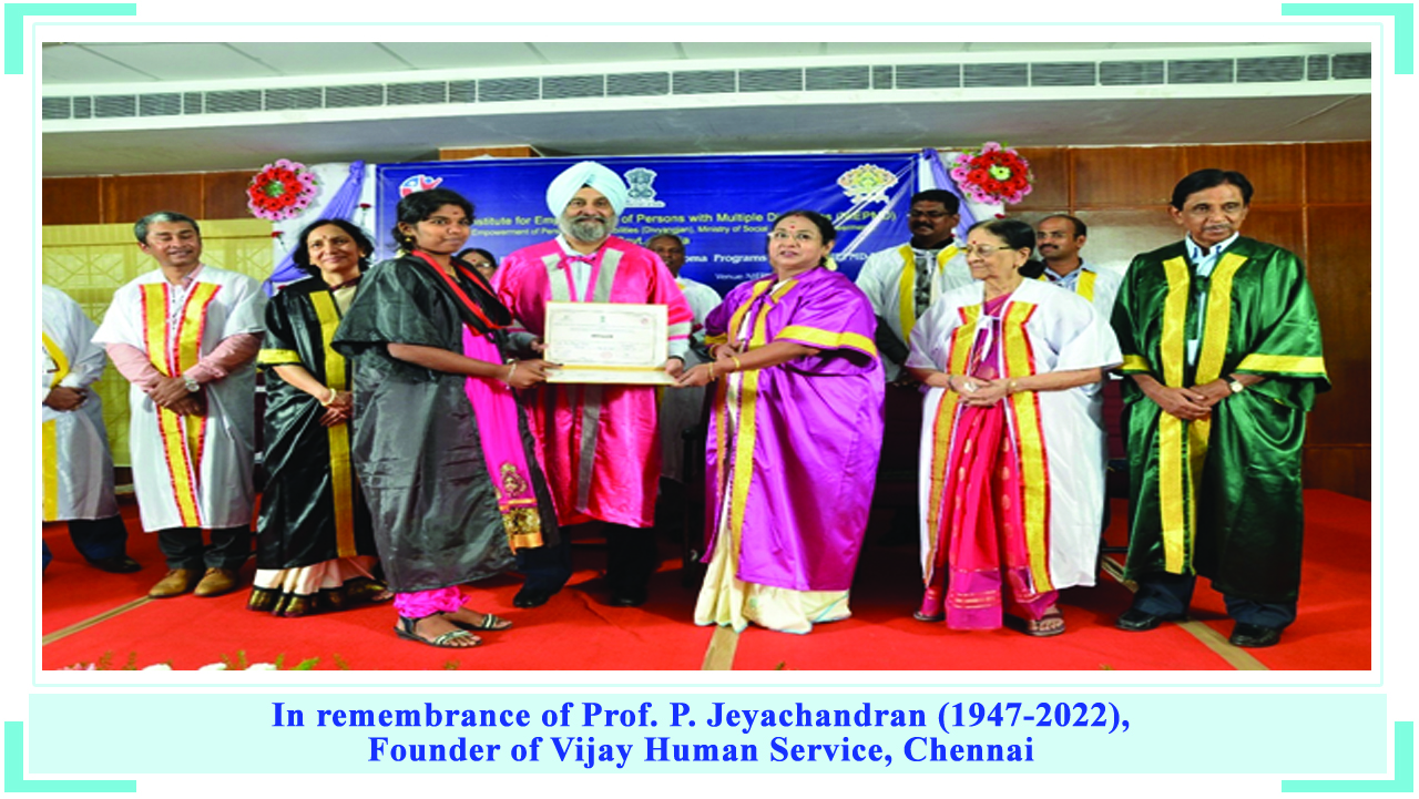 In remembrance of Prof. P. Jeyachandran (1947-2022), Founder of Vijay Human Service, Chennai